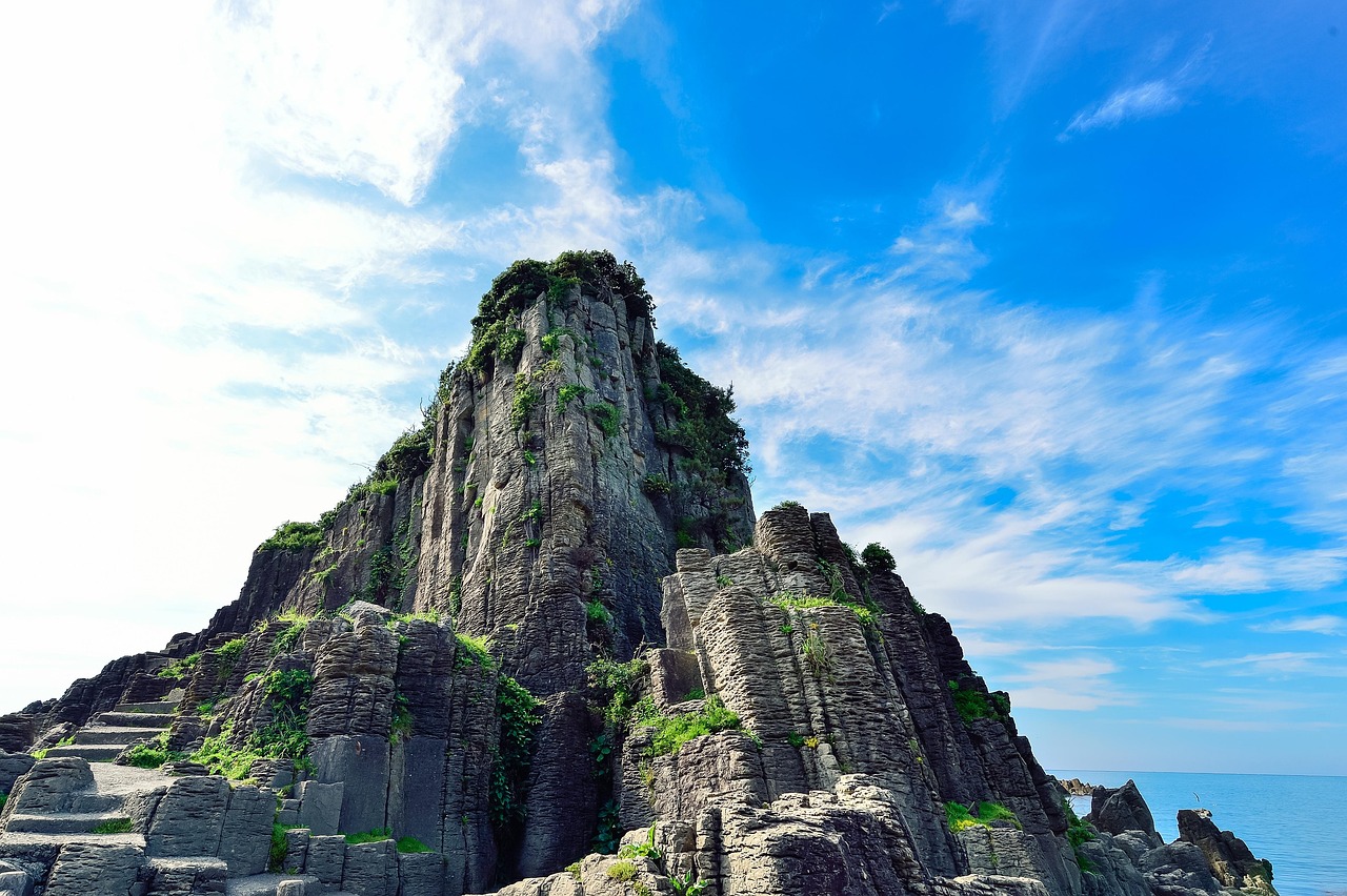 Kaga Onsen open-air hot spring baths by the Sea of Japan with calm coastal light