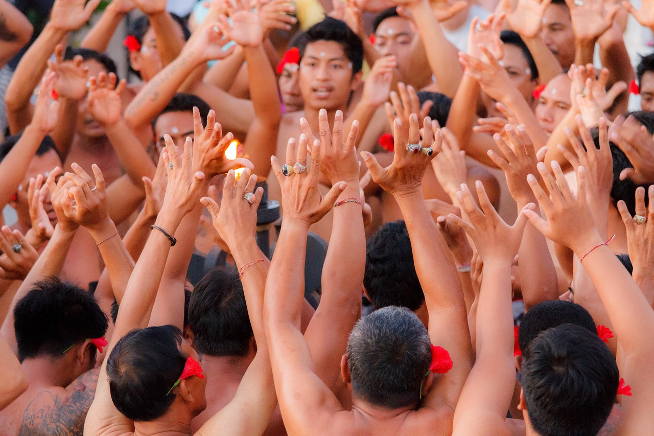 Uluwatu Kecak dance performance at sunset with fire dance energy in Indonesia